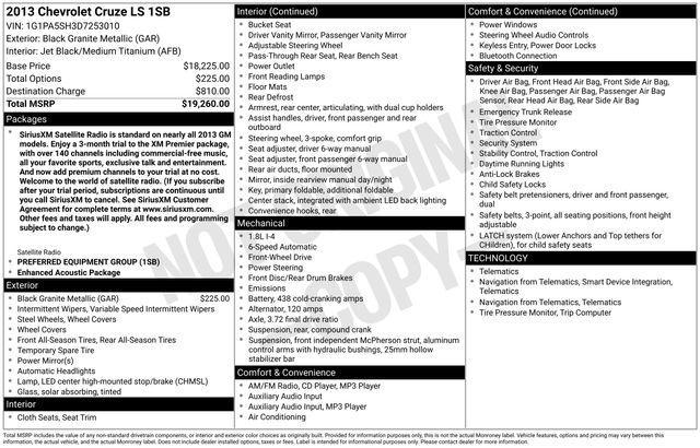 used 2013 Chevrolet Cruze car, priced at $5,200