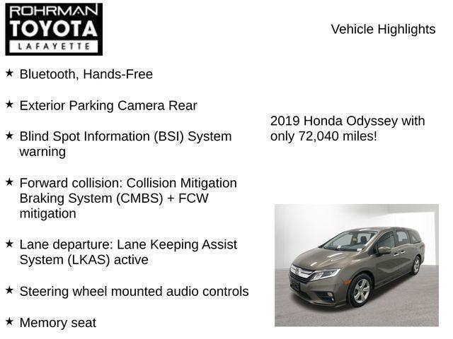 used 2019 Honda Odyssey car, priced at $24,825