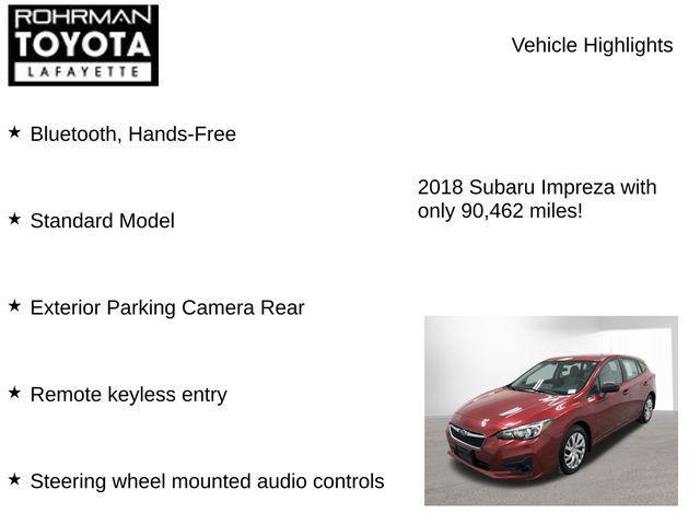 used 2018 Subaru Impreza car, priced at $12,402
