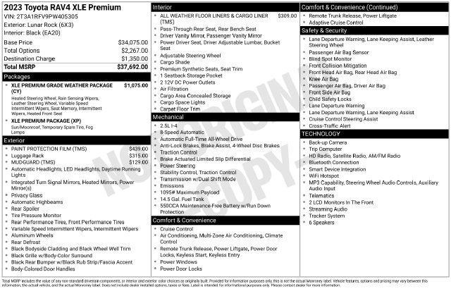 used 2023 Toyota RAV4 car, priced at $34,105