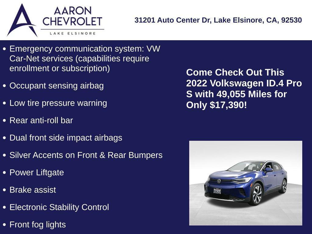 used 2022 Volkswagen ID.4 car, priced at $17,390