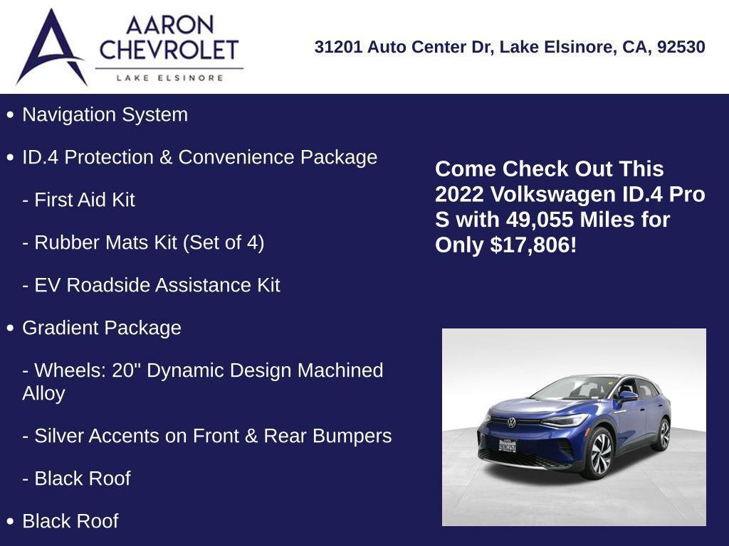 used 2022 Volkswagen ID.4 car, priced at $17,806