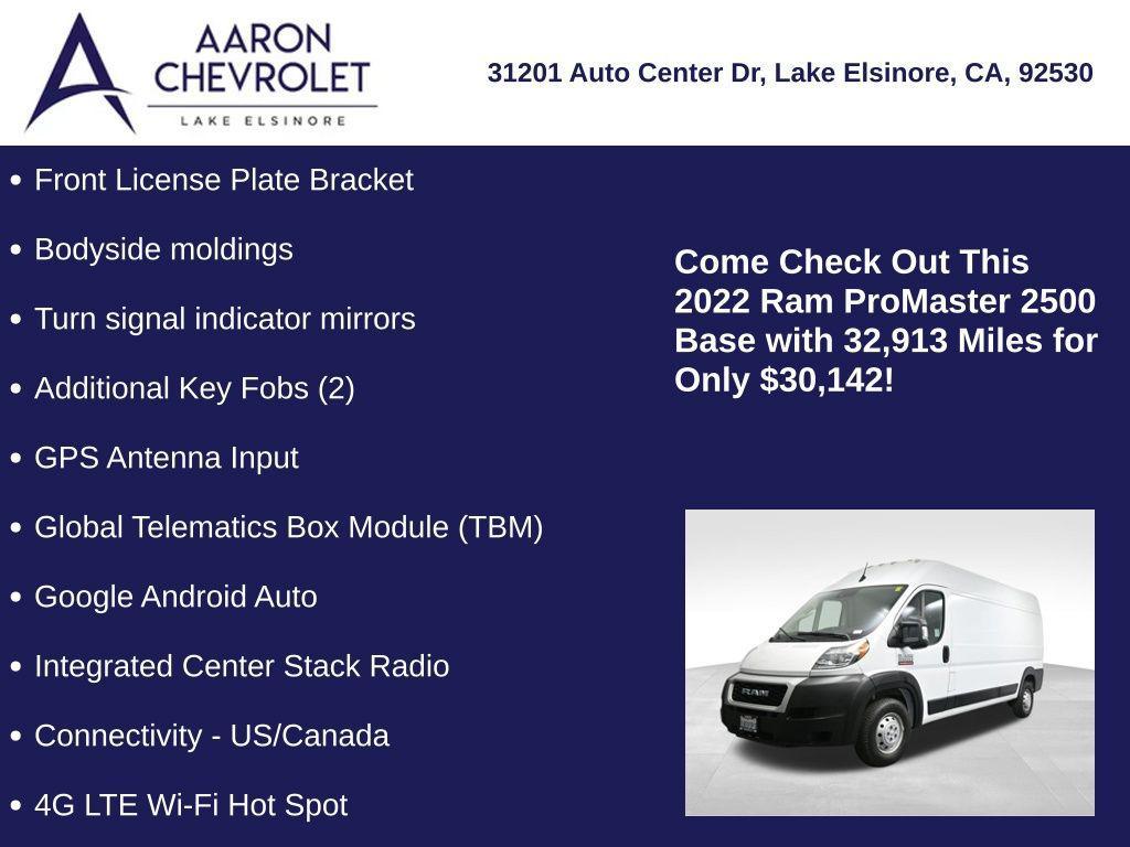 used 2022 Ram ProMaster 2500 car, priced at $30,142