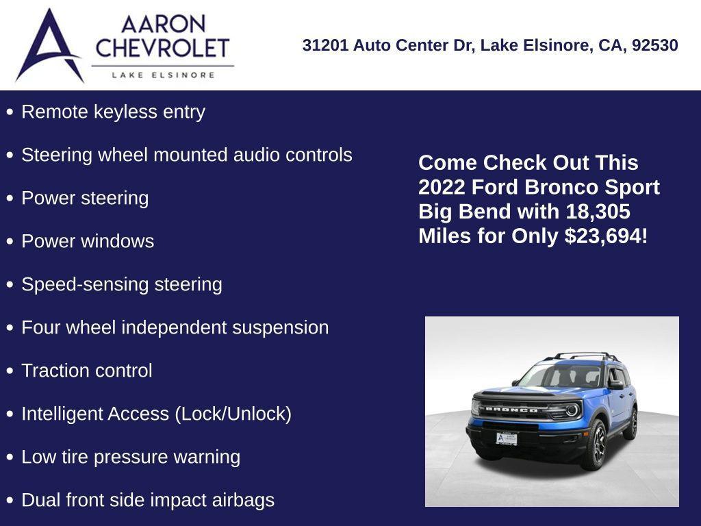 used 2022 Ford Bronco Sport car, priced at $23,694