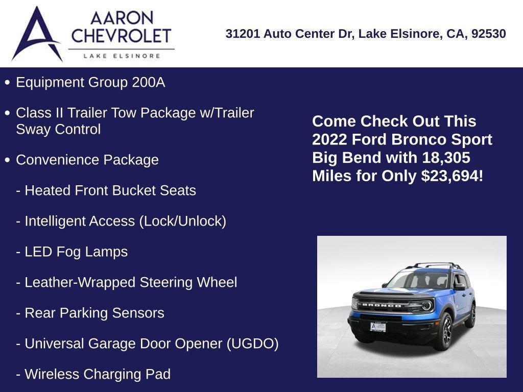 used 2022 Ford Bronco Sport car, priced at $23,694