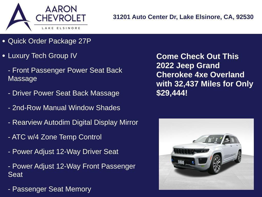 used 2022 Jeep Grand Cherokee 4xe car, priced at $29,444