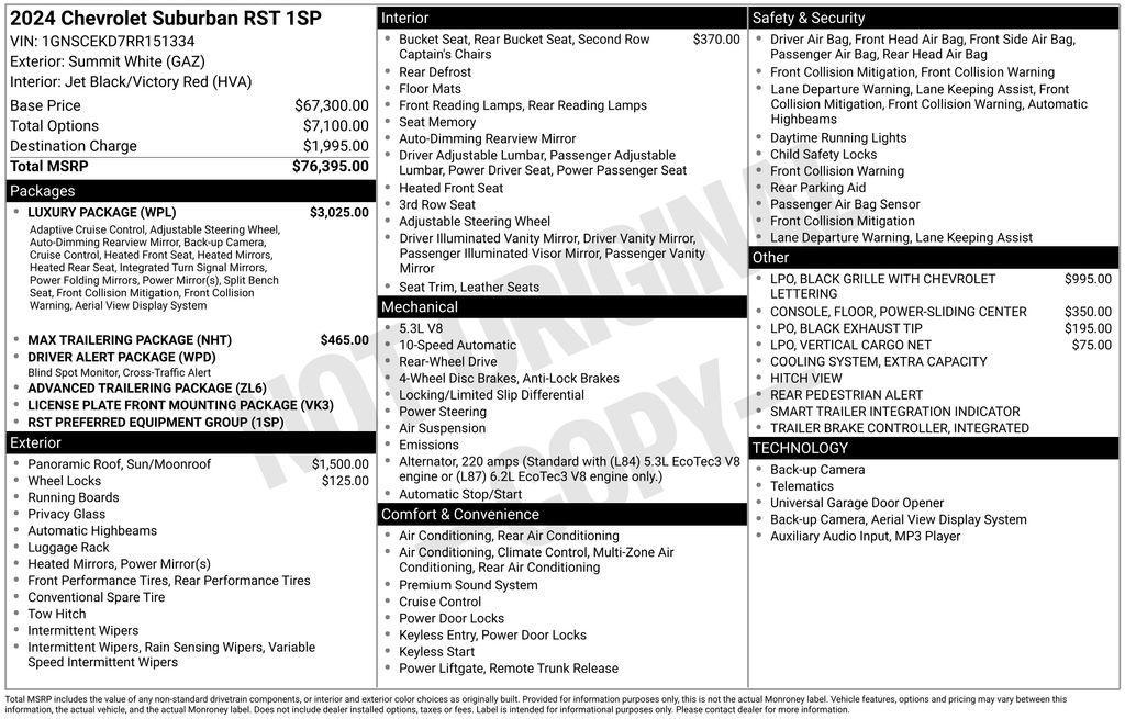 used 2024 Chevrolet Suburban car, priced at $57,777