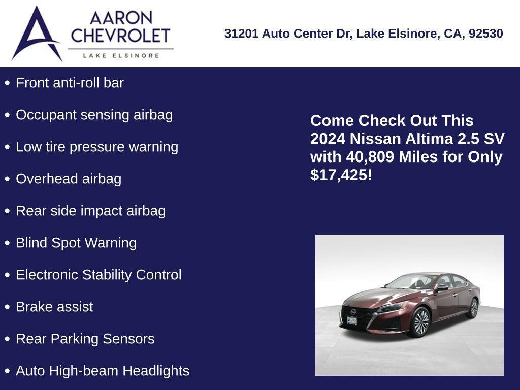 used 2024 Nissan Altima car, priced at $17,425