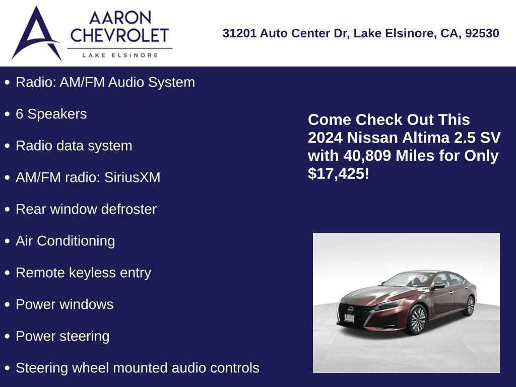 used 2024 Nissan Altima car, priced at $17,425