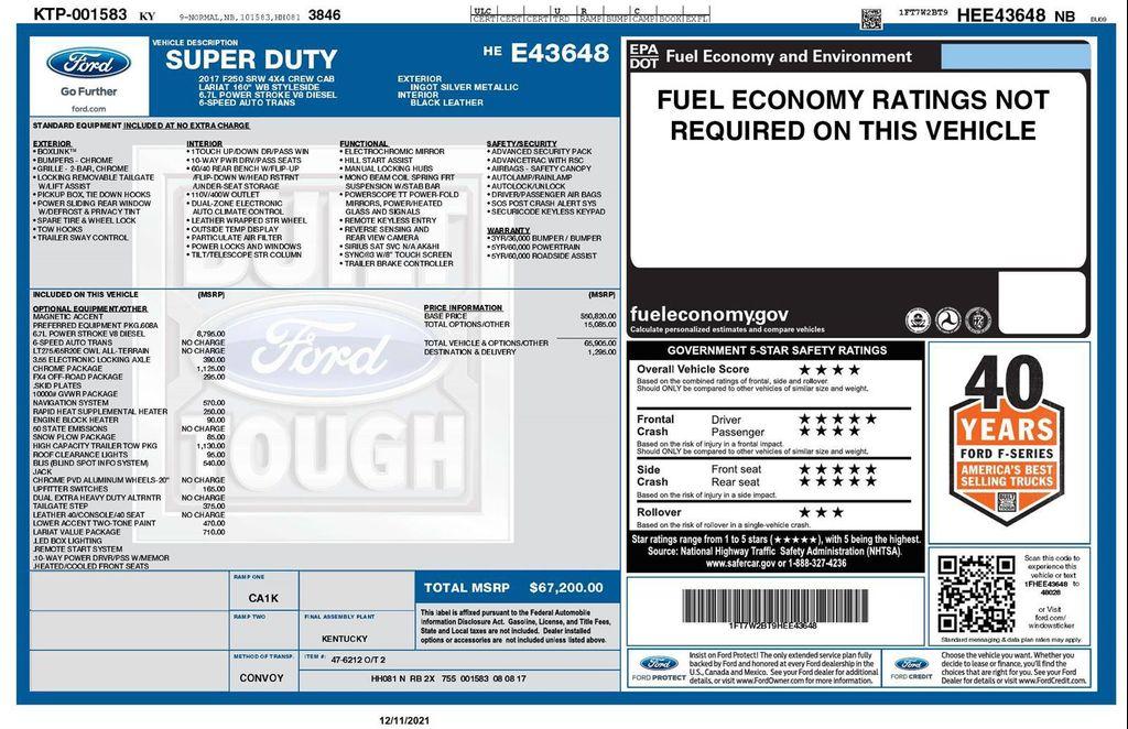 used 2017 Ford F-250 car, priced at $36,000