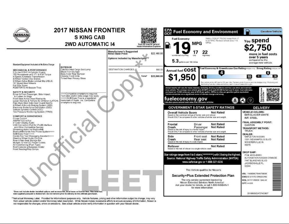 used 2017 Nissan Frontier car, priced at $11,000