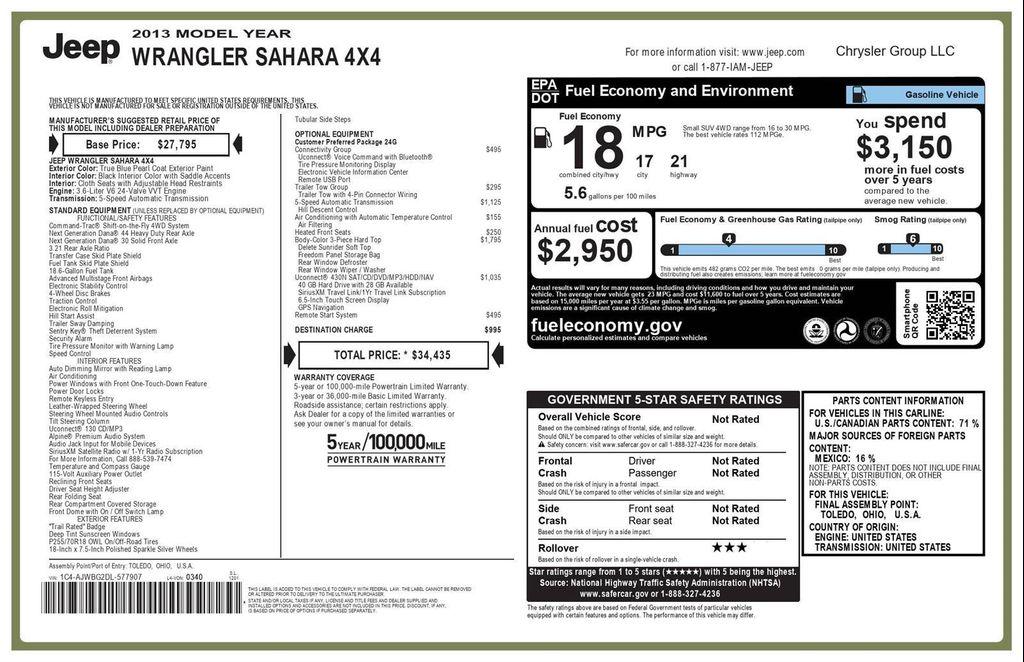 used 2013 Jeep Wrangler car, priced at $12,500