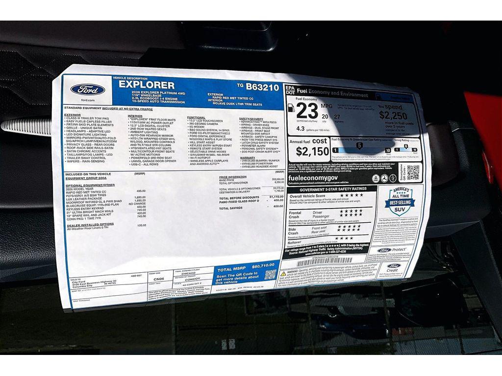 new 2026 Ford Explorer car, priced at $56,474