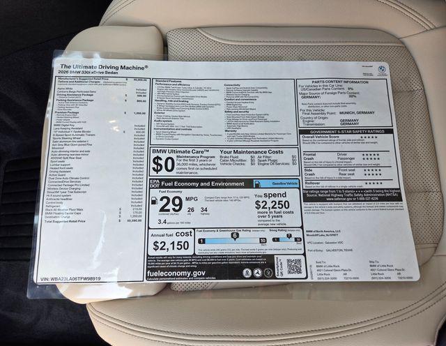 new 2026 BMW 330 car, priced at $55,719