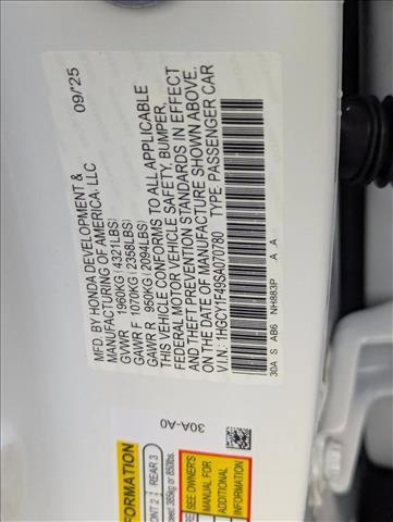 new 2025 Honda Accord car, priced at $30,823