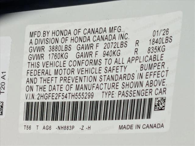 new 2026 Honda Civic car, priced at $27,133