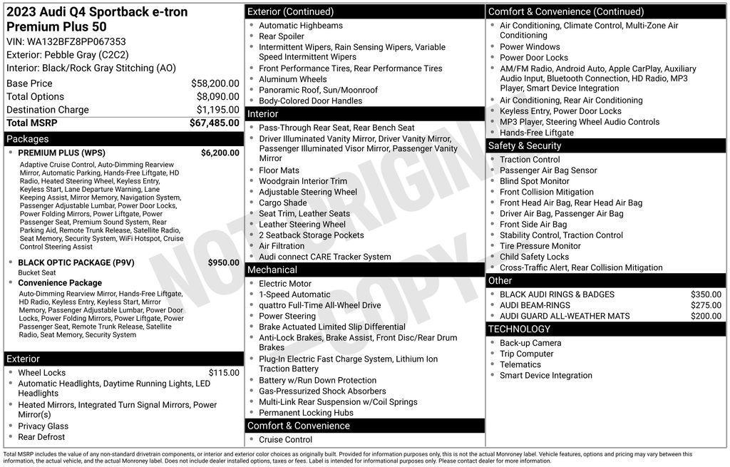 used 2023 Audi Q4 e-tron Sportback car, priced at $31,999