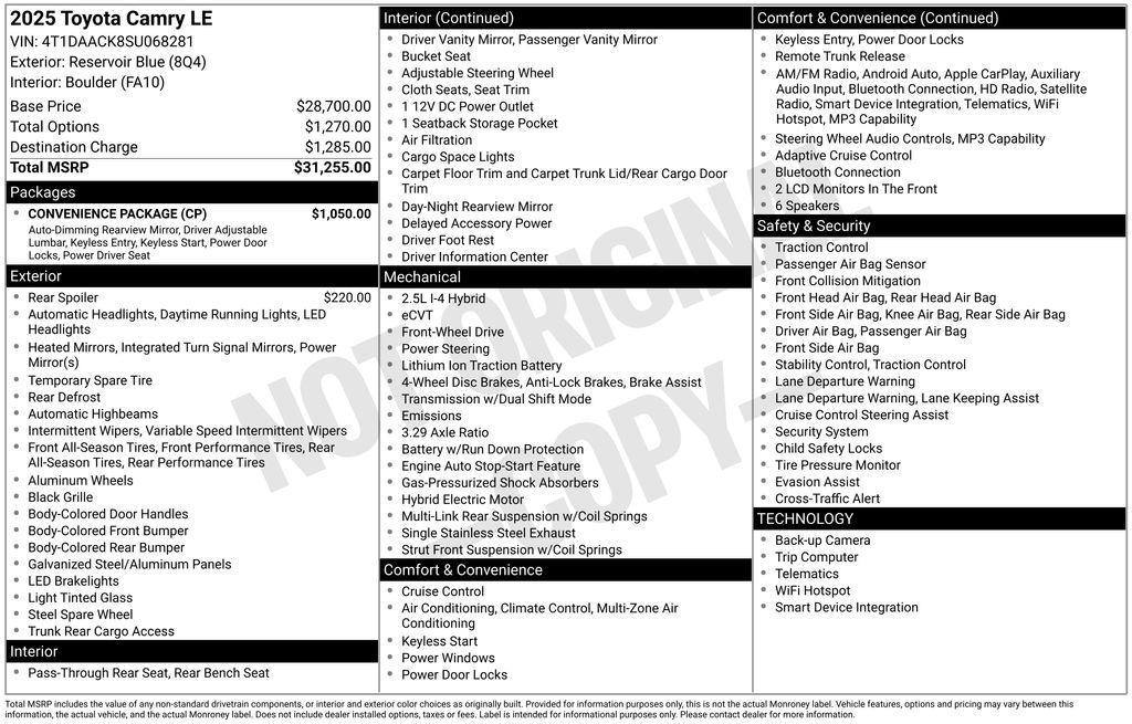 used 2025 Toyota Camry car, priced at $26,631