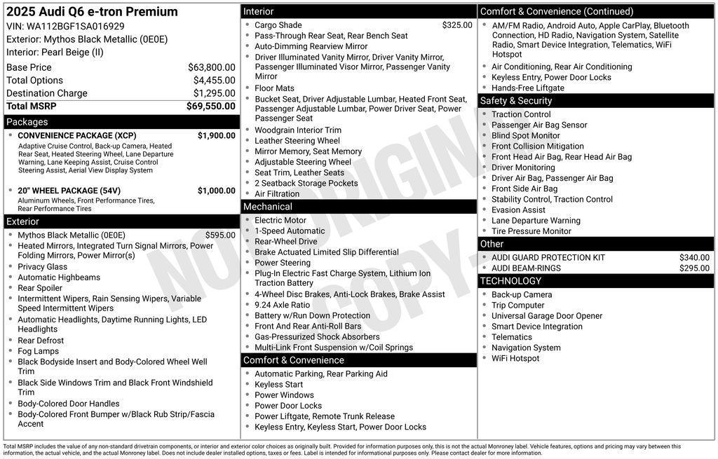 used 2025 Audi Q6 e-tron car, priced at $45,995