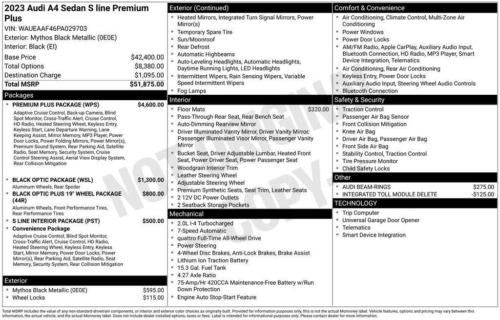 used 2023 Audi A4 car, priced at $29,541
