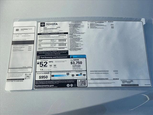 new 2026 Toyota Prius car, priced at $39,189