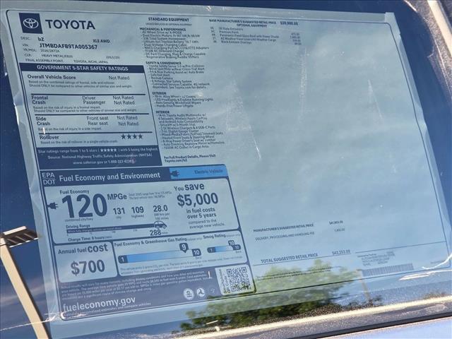 new 2026 Toyota bZ car, priced at $38,253