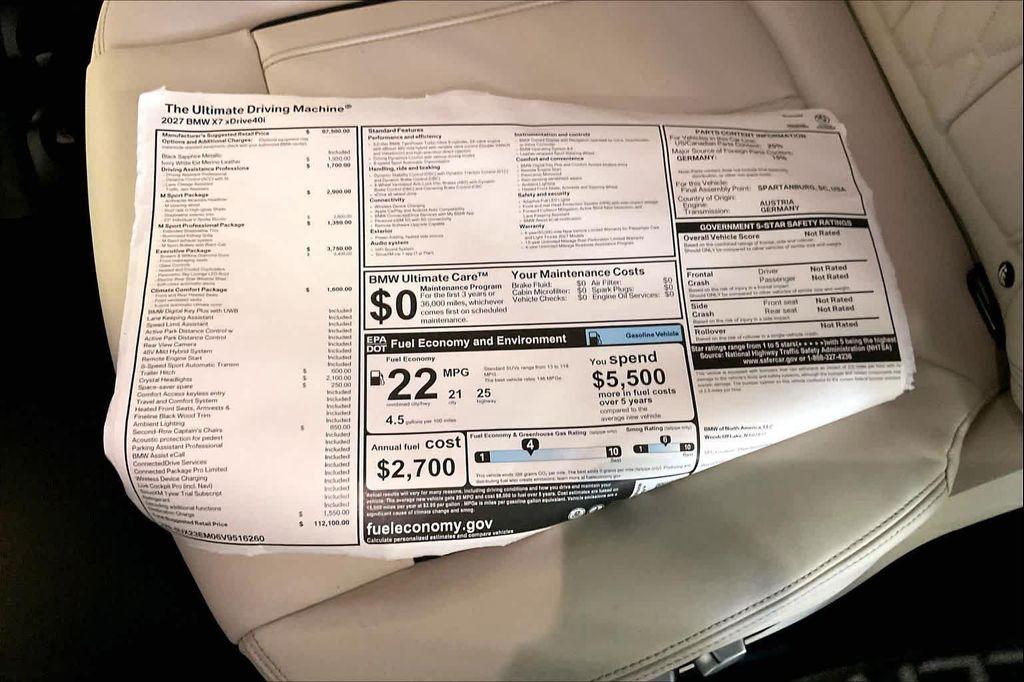 new 2027 BMW X7 car, priced at $112,924