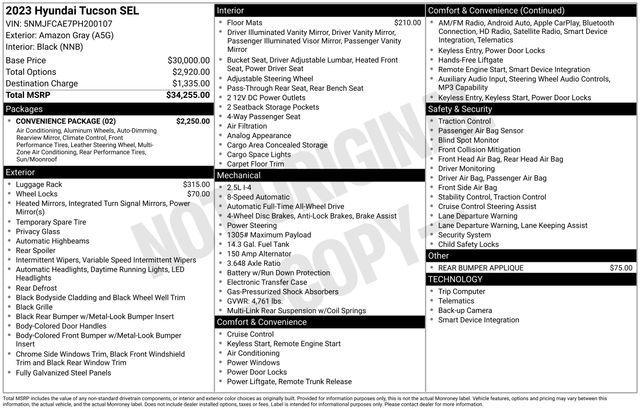used 2023 Hyundai Tucson car, priced at $20,954
