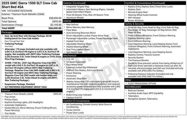 used 2025 GMC Sierra 1500 car, priced at $57,077