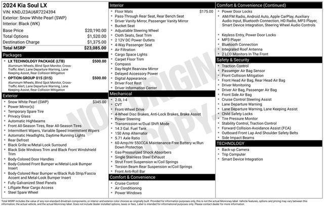 used 2024 Kia Soul car, priced at $17,310