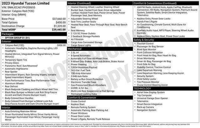 used 2023 Hyundai Tucson car, priced at $20,581