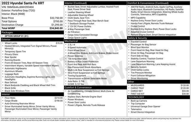 used 2022 Hyundai Santa Fe car, priced at $20,702