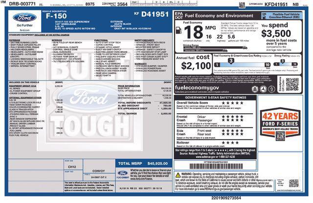 used 2019 Ford F-150 car, priced at $19,991