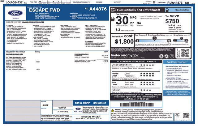used 2024 Ford Escape car, priced at $20,799