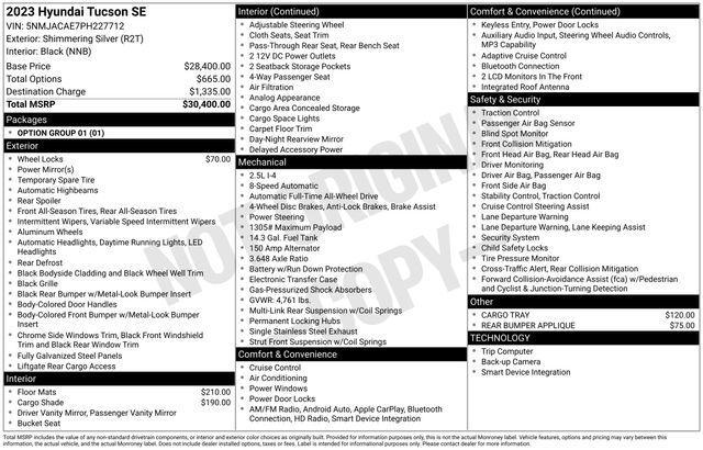 used 2023 Hyundai Tucson car, priced at $20,700