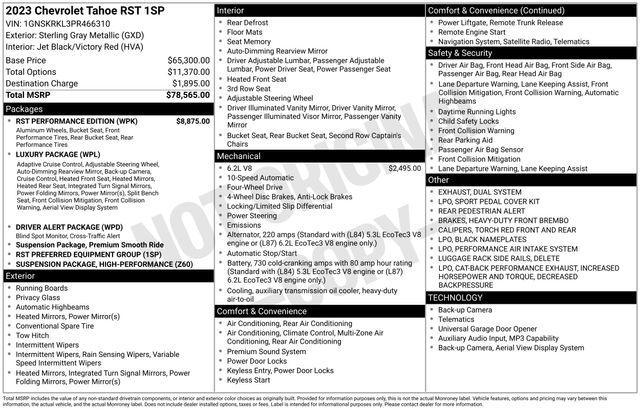 used 2023 Chevrolet Tahoe car, priced at $59,419