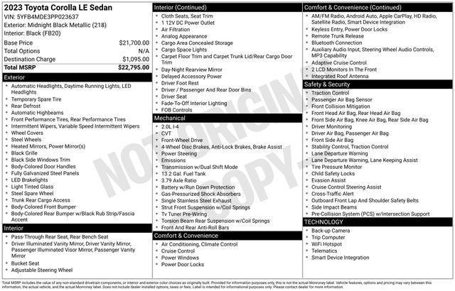 used 2023 Toyota Corolla car, priced at $19,399