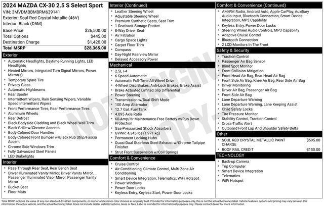 used 2024 Mazda CX-30 car, priced at $19,985