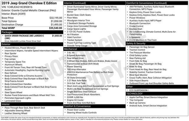 used 2019 Jeep Grand Cherokee car, priced at $15,775