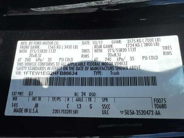 used 2017 Ford F-150 car, priced at $16,694