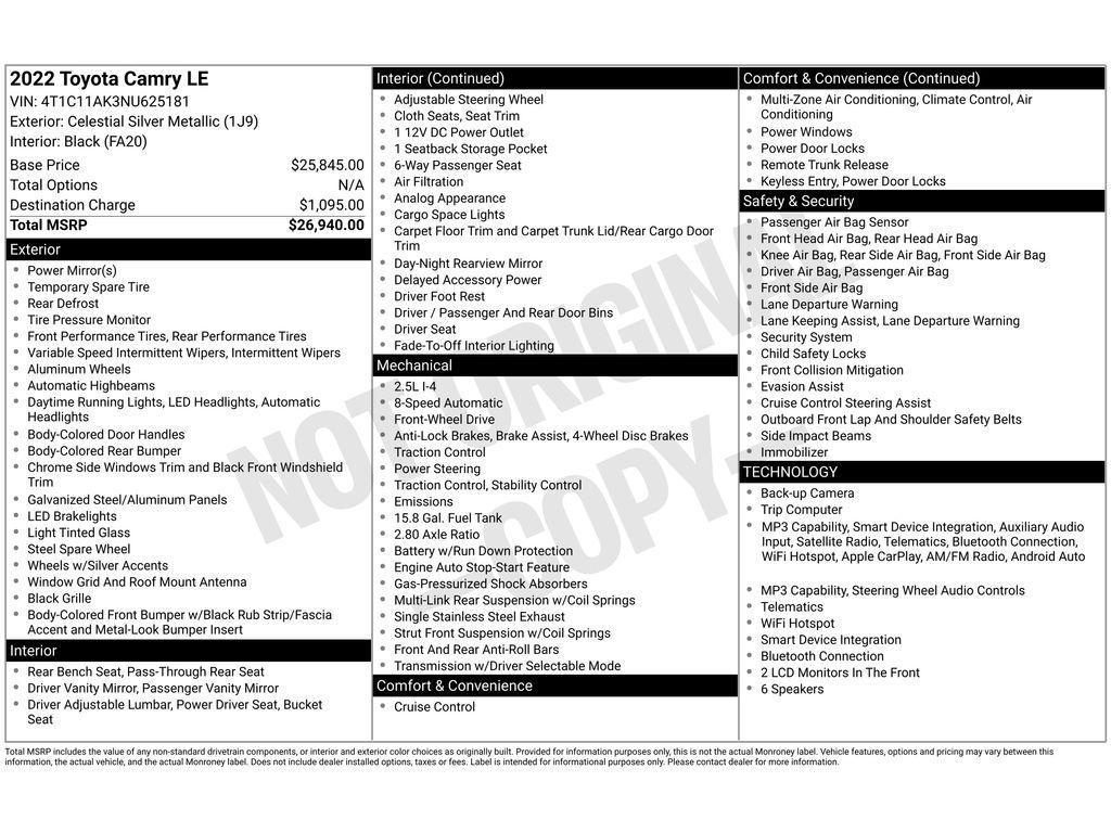 used 2022 Toyota Camry car