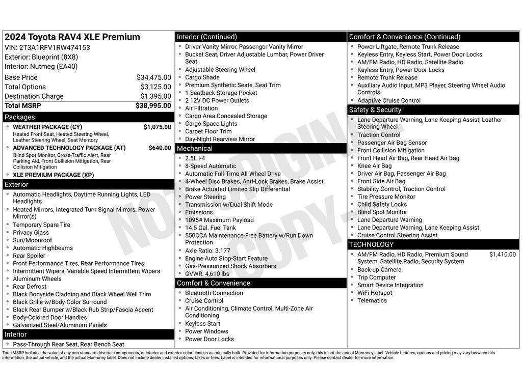 used 2024 Toyota RAV4 car, priced at $36,725