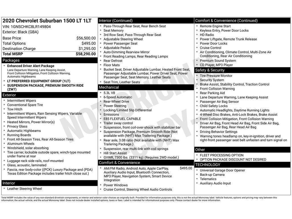 used 2020 Chevrolet Suburban car, priced at $20,666