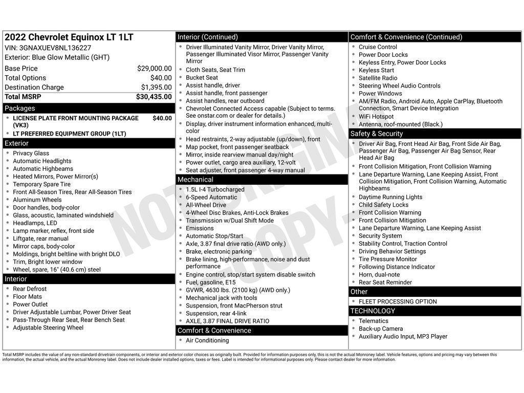 used 2022 Chevrolet Equinox car, priced at $22,981