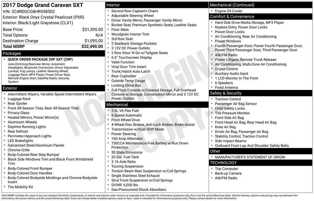 used 2017 Dodge Grand Caravan car, priced at $5,999