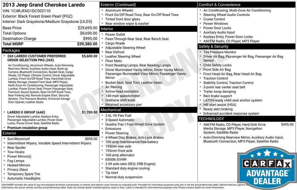 used 2013 Jeep Grand Cherokee car, priced at $7,120