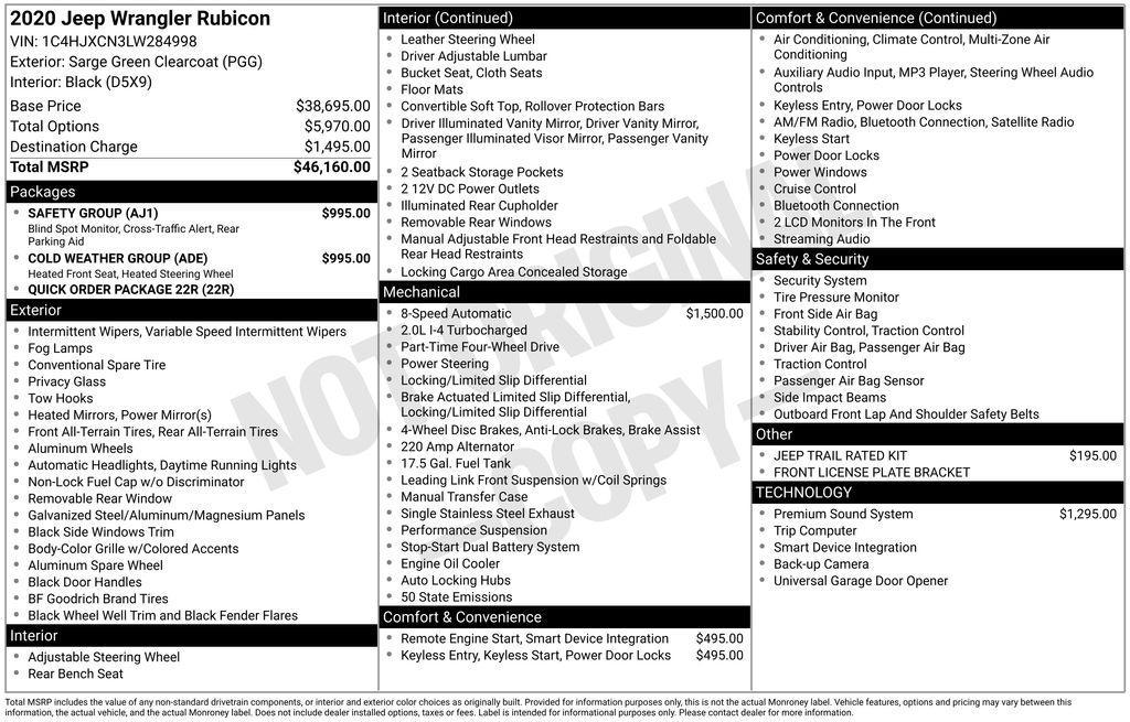 used 2020 Jeep Wrangler car, priced at $25,592