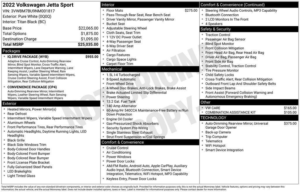 used 2022 Volkswagen Jetta car, priced at $16,149