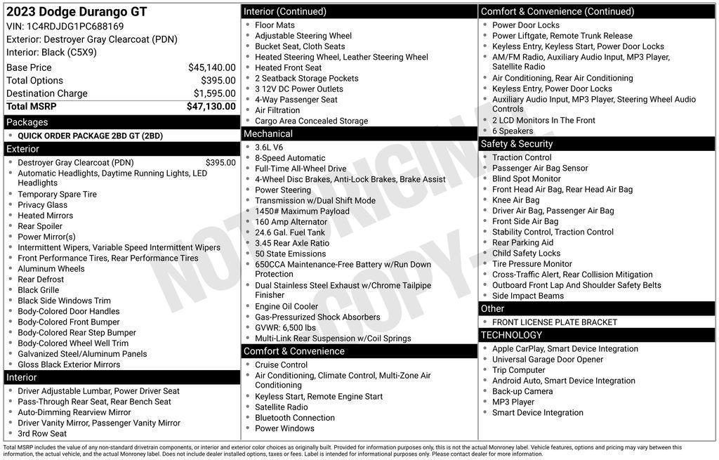 used 2023 Dodge Durango car, priced at $21,884