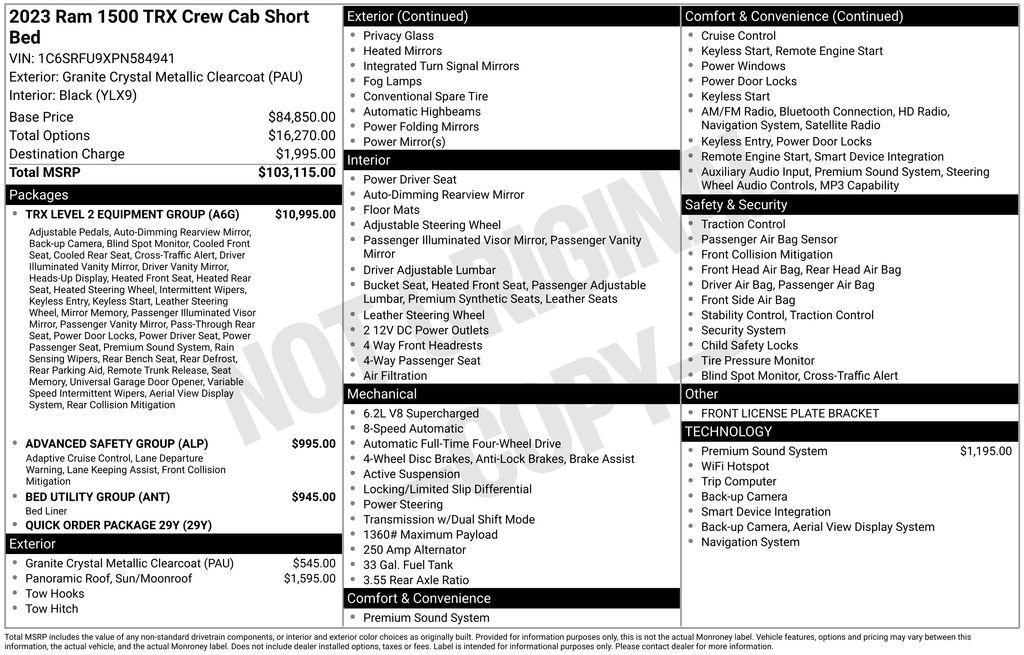 used 2023 Ram 1500 car, priced at $92,481